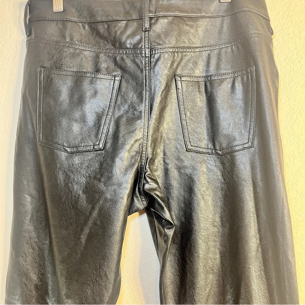 Bagatelle Black Faux Leather High Waist Clean Girl Edgy Straight Leg Jeans SZ XL